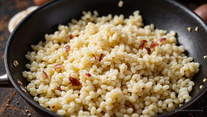 Risotto rijst roosteren