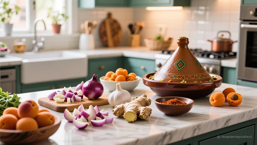 Marokkaanse ingrediënten voor tagine