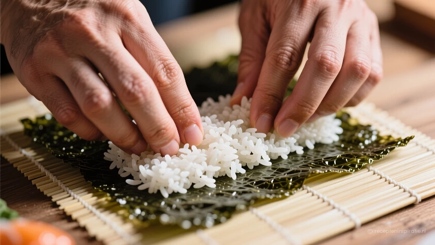 Verdelen van de rijst.