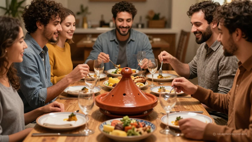 Gezellig tafereel tagine