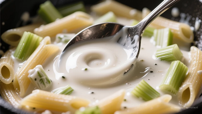 Saus en pasta mengen