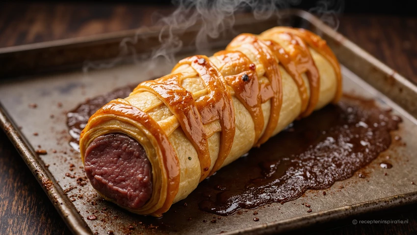 Gebakken Beef Wellington op bakplaat