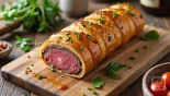 Snijplank met rustende Beef Wellington