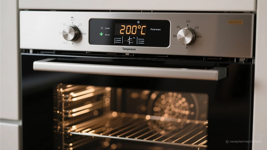 Oven verwarmd tot 200 graden