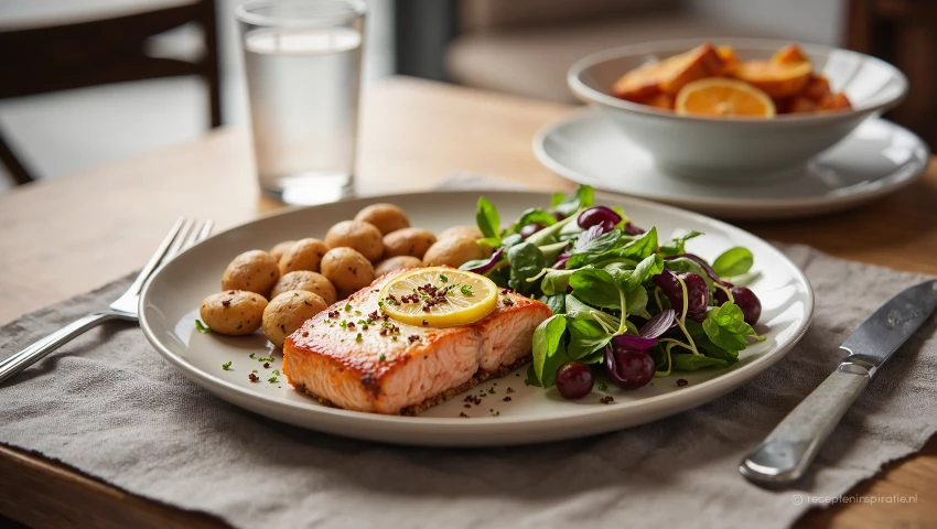 Gedekte tafel met schotel