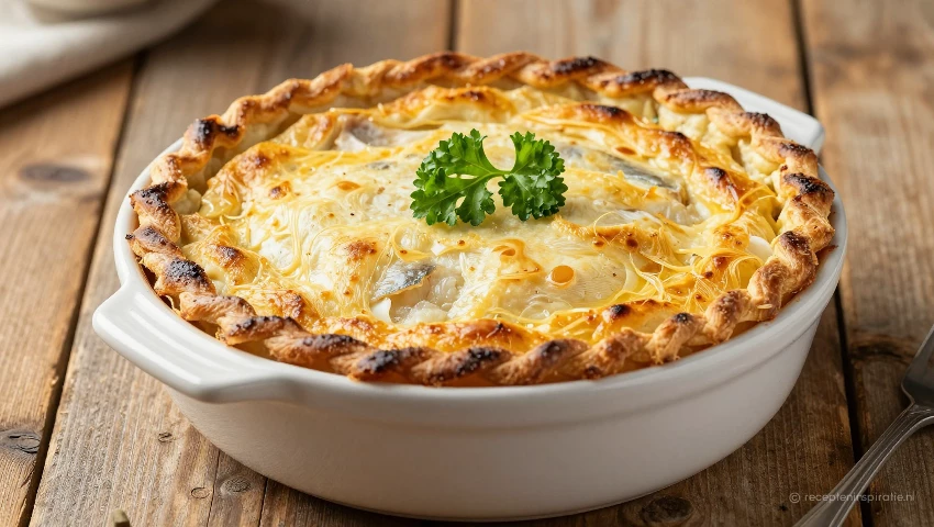 Versgebakken fish pie met peterselie