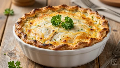 Versgebakken fish pie met peterselie