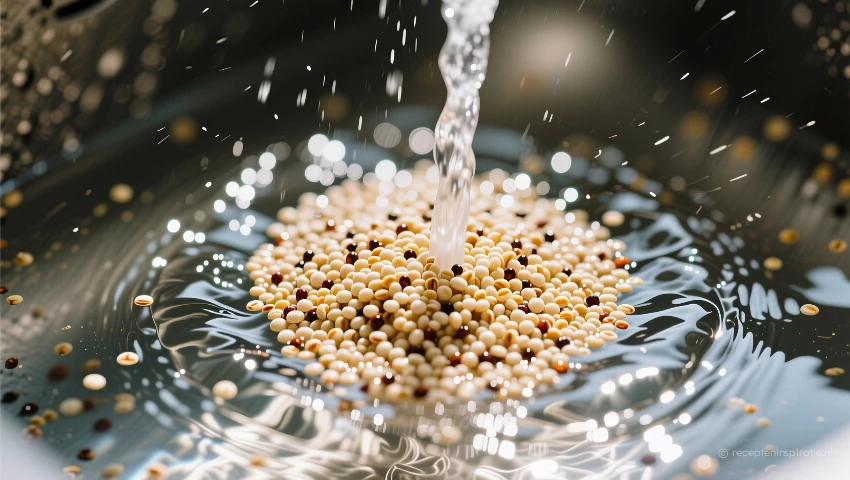 Spoelen van quinoa