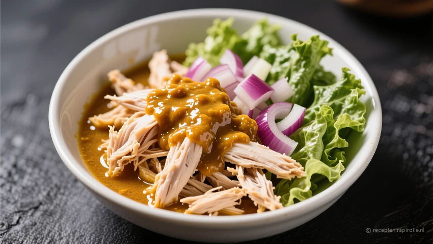 Salade ingrediënten mengen