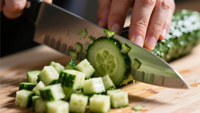 Snijden van komkommer