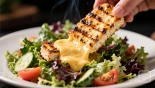 Halloumi toevoegen aan de salade