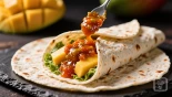 Mango chutney op wrap smeren
