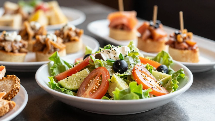 Salade als onderdeel van tapas