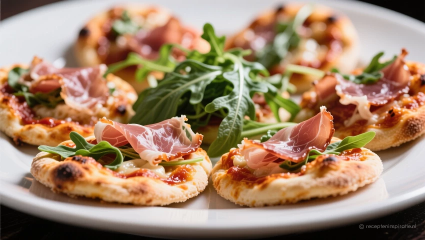 Mini pizza's op een schaal