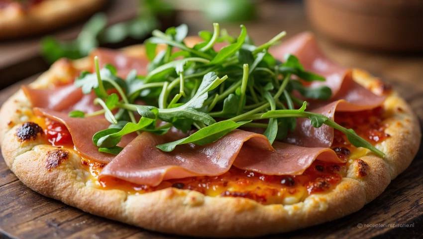 Detail prosciutto en rucola