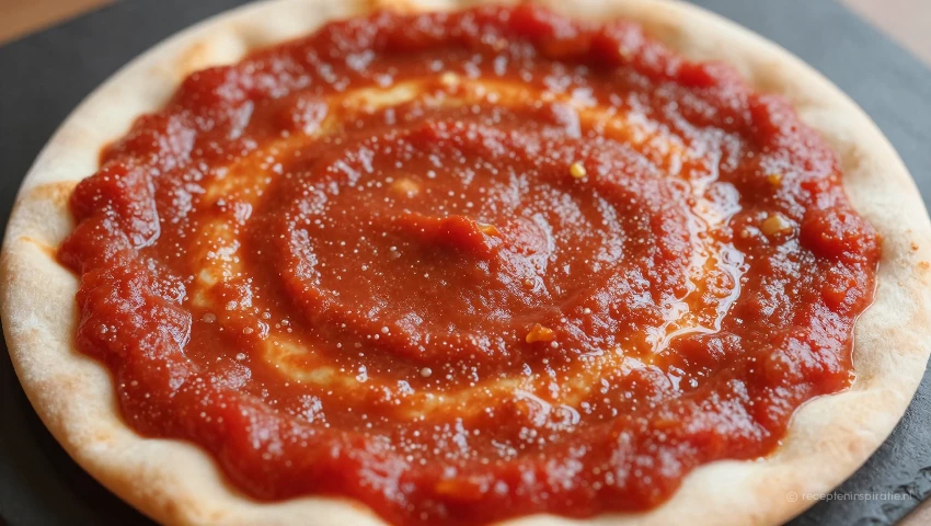 Pizza met tomatensaus