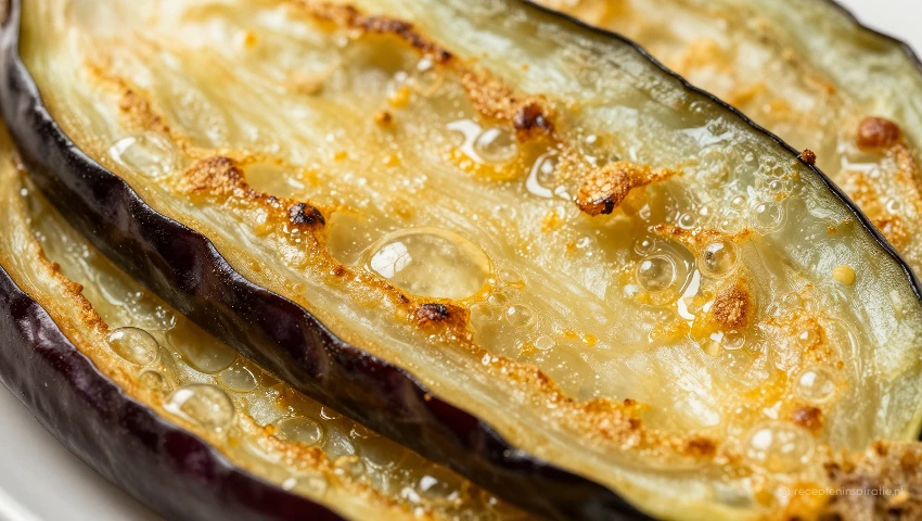 Gebakken aubergine macro