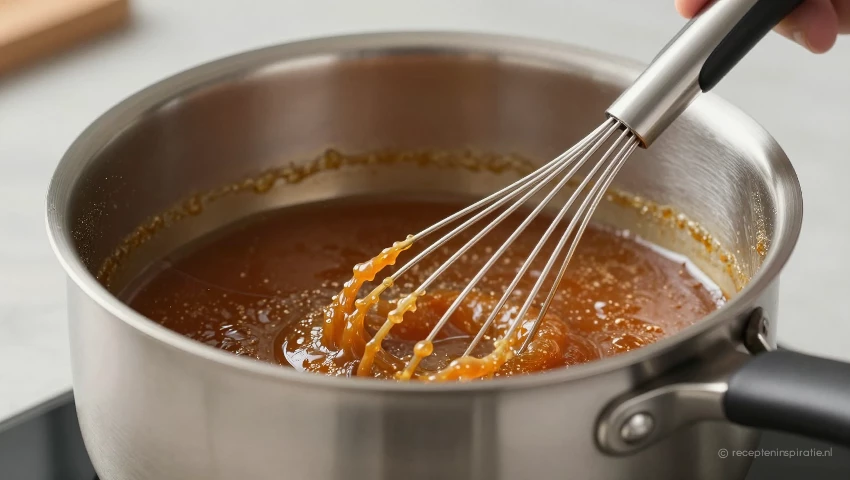 Saus roeren tijdens het dikken