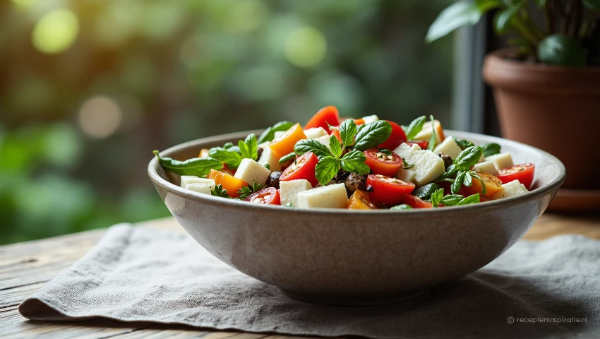 Salade staat te trekken en te infuseren.