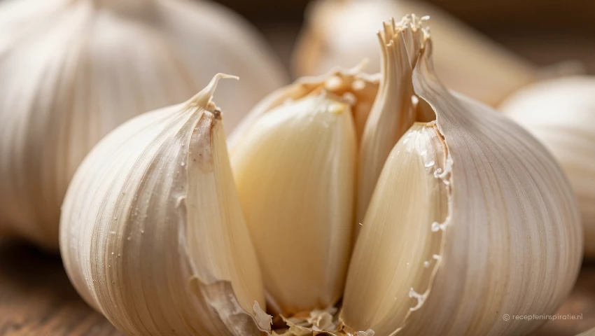 Detailopname van fijngehakte knoflook.