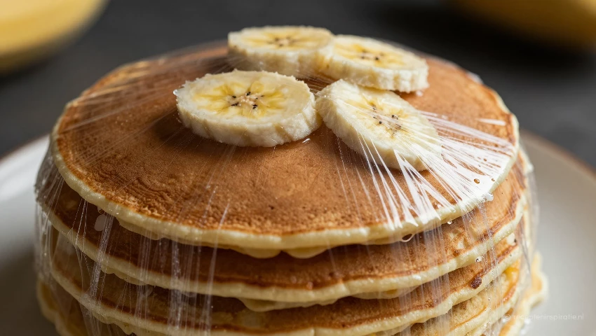 Pannenkoeken worden ingepakt voor de vriezer.