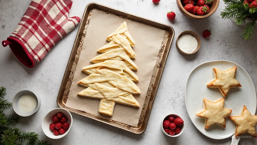 Benodigdheden voor het bakken van de kerstboom, overzicht.