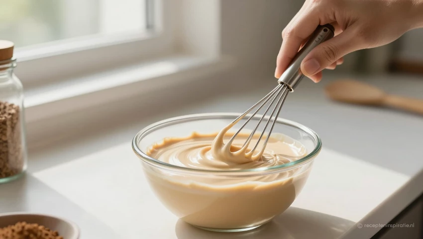 Koffiecrème in een keuken, lichte sfeer.