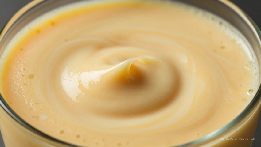 Close-up van een gladde en romige smoothie.