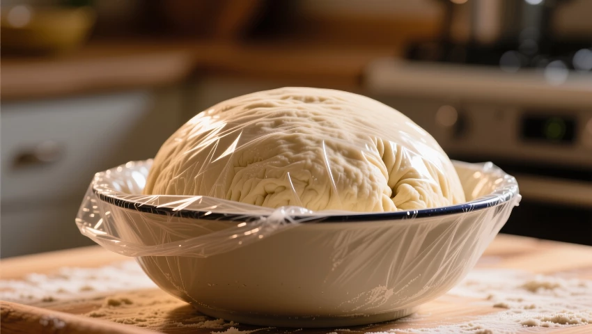 Deeg rijst in een kom.