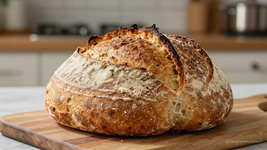 Zuurdesembrood gebakken met zelfgemaakte starter.