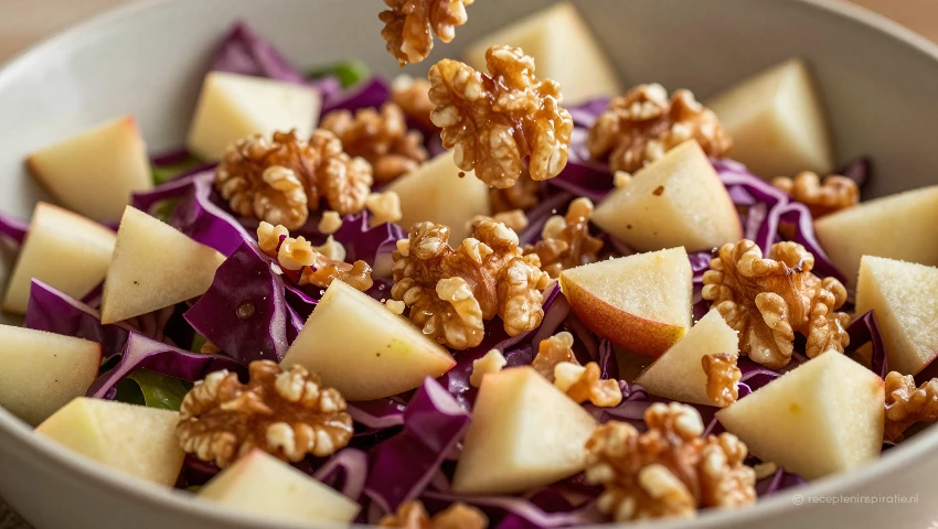 Detailopname van een gemengde salade.