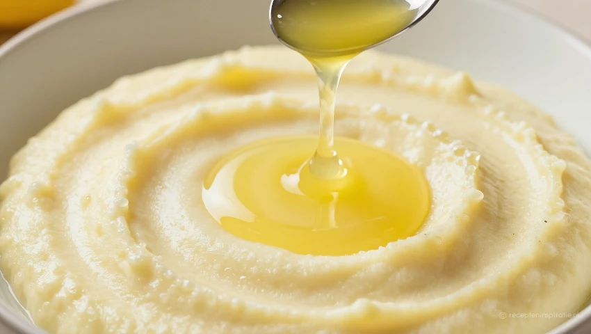 Citroensap wordt over de pastinaakpuree gedruppeld.